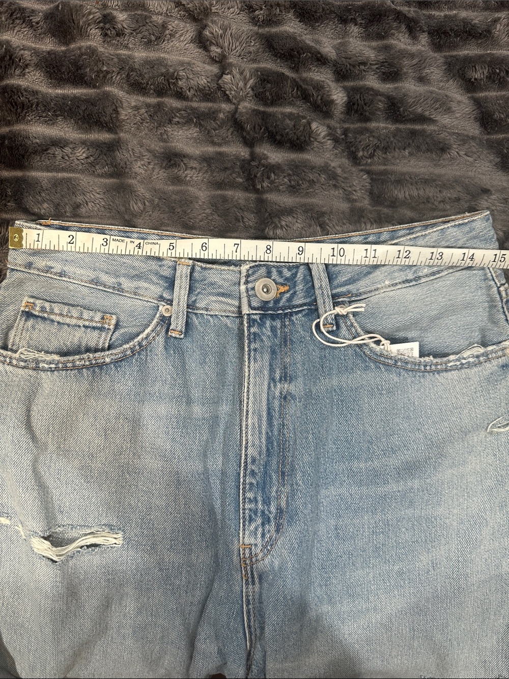 ZARA TRF Ripped Mid Rise Denim Jorts - Picture 8 of 10